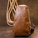 Сумка через плече на два відділення кожзам Vintage 20561 Світло-коричнева, фото 9