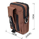 Сумка на пояс нейлон Vintage 20648 Коричнева, фото 3