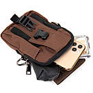 Сумка на пояс нейлон Vintage 20648 Коричнева, фото 6