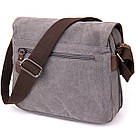 Сумка почтальонка текстильна Vintage 20605 Сіра, фото 2