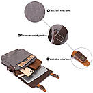 Сумка почтальонка текстильна Vintage 20605 Сіра, фото 4