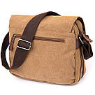 Сумка почтальонка текстильна Vintage 20607 Пісочна, фото 2