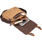 Сумка почтальонка текстильна Vintage 20607 Пісочна, фото 5