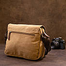 Сумка почтальонка текстильна Vintage 20607 Пісочна, фото 7