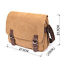 Сумка почтальонка текстильна Vintage 20607 Пісочна, фото 10
