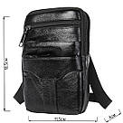 Невелика шкіряна поясна сумка Vintage 20359 Чорний, фото 3