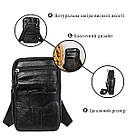 Невелика шкіряна поясна сумка Vintage 20359 Чорний, фото 4