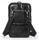 Невелика шкіряна поясна сумка Vintage 20359 Чорний, фото 6