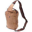 Вертикальна чоловіча сумка через плече із щільного текстилю Vintage 22191 Коричневий, фото 3