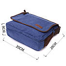 Чоловіча сумка через плече для ноутбука 13" із щільного текстилю Vintage 22203 Синій, фото 3