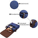 Чоловіча сумка через плече для ноутбука 13" із щільного текстилю Vintage 22203 Синій, фото 4