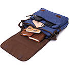 Чоловіча сумка через плече для ноутбука 13" із щільного текстилю Vintage 22203 Синій, фото 8