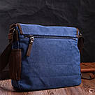Чоловіча сумка через плече для ноутбука 13" із щільного текстилю Vintage 22203 Синій, фото 10