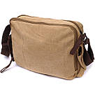 Функціональна чоловіча сумка месенджер із щільного текстилю Vintage 22206 Пісочний, фото 2