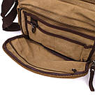 Функціональна чоловіча сумка месенджер із щільного текстилю Vintage 22206 Пісочний, фото 6