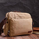 Функціональна чоловіча сумка месенджер із щільного текстилю Vintage 22206 Пісочний, фото 9