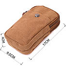 Добротна сумка-чохол на пояс із металевим карабіном із текстилю Vintage 22225 Коричневий, фото 3