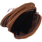 Добротна сумка-чохол на пояс із металевим карабіном із текстилю Vintage 22225 Коричневий, фото 6