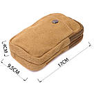 Вертикальна сумка-чохол на пояс із металевим карабіном із текстилю Vintage 22227 Пісочний, фото 3