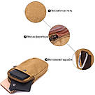 Вертикальна сумка-чохол на пояс із металевим карабіном із текстилю Vintage 22227 Пісочний, фото 4