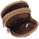 Вертикальна сумка-чохол на пояс із металевим карабіном із текстилю Vintage 22227 Пісочний, фото 7