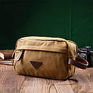 Барсетка для чоловіків на два відділення з якісного текстилю Vintage 22232 Пісочний, фото 8