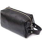 Шкіряна глянсова чоловіча косметичка GRANDE PELLE 11413 Чорний, фото 2