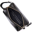 Шкіряна глянсова чоловіча косметичка GRANDE PELLE 11413 Чорний, фото 5