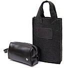 Шкіряна глянсова чоловіча косметичка GRANDE PELLE 11413 Чорний, фото 7