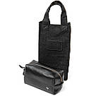 Шкіряна чоловіча косметичка GRANDE PELLE 11415 Чорний, фото 7