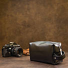 Шкіряна чоловіча косметичка GRANDE PELLE 11415 Чорний, фото 9