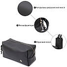 Матовий чоловічий шкіряний несесер GRANDE PELLE 11509 Чорний, фото 5