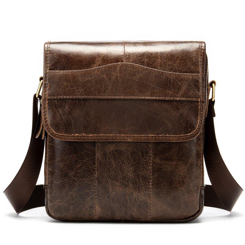 Сумка Vintage з натуральної гладкої шкіри 14945 Коричнева, фото 1