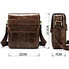 Сумка Vintage з натуральної гладкої шкіри 14945 Коричнева, фото 3