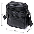 Шкіряна невелика чоловіча сумка Vintage 20370 Чорний, фото 3