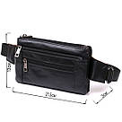 Чоловіча сумка на пояс із натуральної шкіри Vintage 20474 Чорний, фото 3