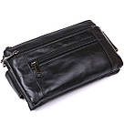 Чоловіча сумка на пояс із натуральної шкіри Vintage 20474 Чорний, фото 5