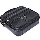 Практична шкіряна чоловіча сумка Vintage 20669 Чорний, фото 5