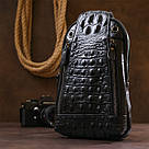 Молодіжна шкіряна чоловіча сумка через плече Vintage 20671 Чорний, фото 8