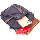 Чоловіча невелика сумка через плече із щільного текстилю 21229 Vintage Чорна, фото 6