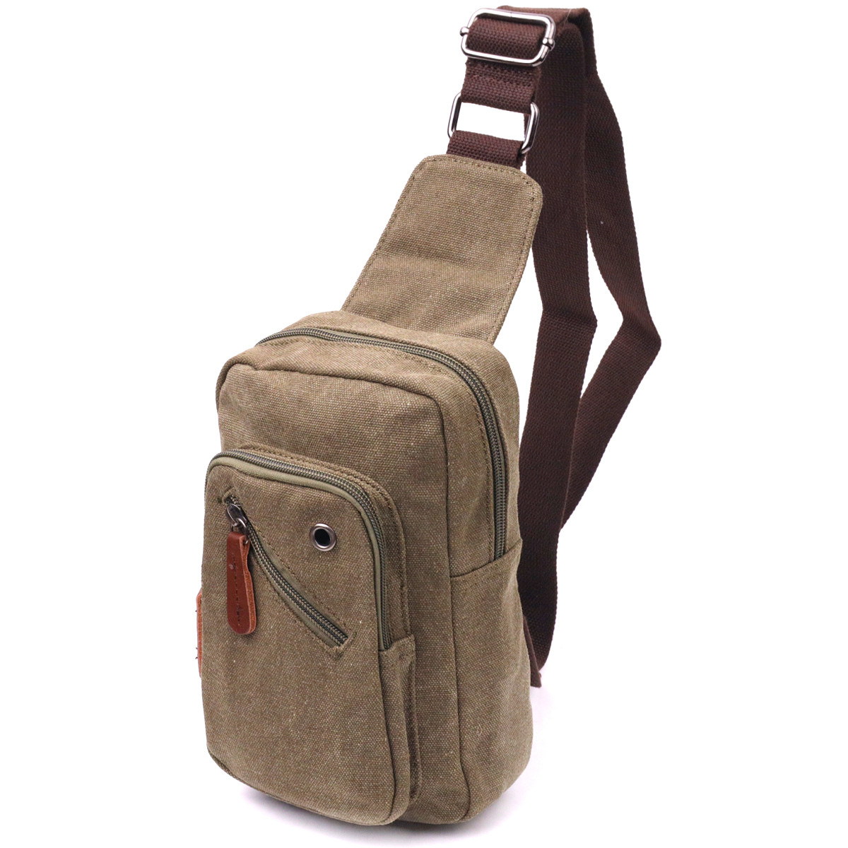 Сумка чоловіча через плече із щільного текстилю 21231 Vintage Оливкова, фото 1