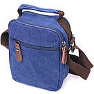 Практична чоловіча сумка із щільного текстилю 21246 Vintage Синя, фото 2