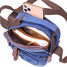 Практична чоловіча сумка із щільного текстилю 21246 Vintage Синя, фото 5