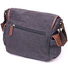 Горизонтальна чоловіча сумка з клапаном текстильна 21247 Vintage Чорна, фото 2