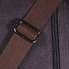 Горизонтальна чоловіча сумка з клапаном текстильна 21247 Vintage Чорна, фото 10