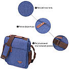 Цікава чоловіча сумка через плече із текстилю 21264 Vintage Синя, фото 5