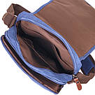 Цікава чоловіча сумка через плече із текстилю 21264 Vintage Синя, фото 6