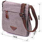 Практична вертикальна чоловіча сумка з текстилю 21266 Vintage Сіра, фото 3