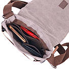 Практична вертикальна чоловіча сумка з текстилю 21266 Vintage Сіра, фото 6