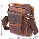 Вінтажна чоловіча сумка з натуральної шкіри 21293 Vintage Коричнева, фото 3